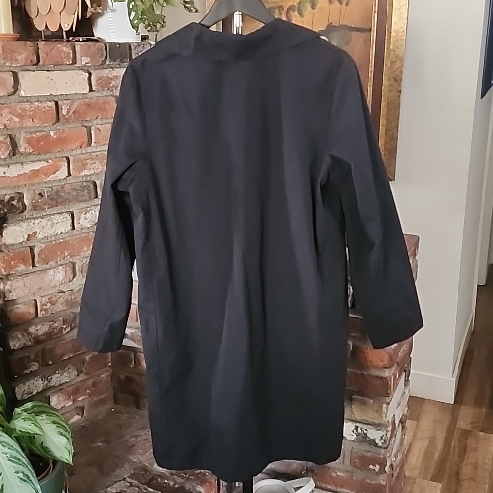 Vintage Eddie Bauer Black Outdoor Coat Classic Minimal Trench Jacket - Picture 4 of 10